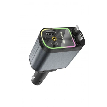 4’ü 1 Arada Çift Usb Bağlantı Çakmaklık, Type-c Hızlı Şarjlı 66w,geri Çekilebilir Araç Telefon Şarj Cihazı