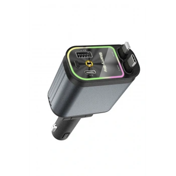 4’ü 1 Arada Çift Usb Bağlantı Çakmaklık, Type-c Hızlı Şarjlı 66w,geri Çekilebilir Araç Telefon Şarj Cihazı