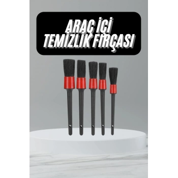 5 Adet Oto Detaylı Temizleyici Araç İçi Temizlik Fırça Seti Koltuk Döşeme Kapı Toz Alma Fırçası