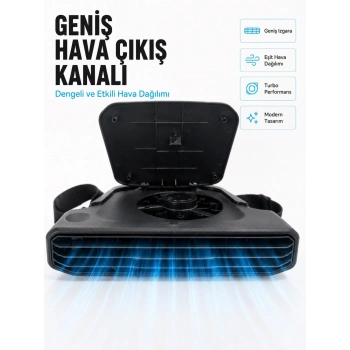 5 Kademeli Araç İçi Boyun Serinletme Fanı Güçlü Turbo Hava Akışlı Usb Şarjlı