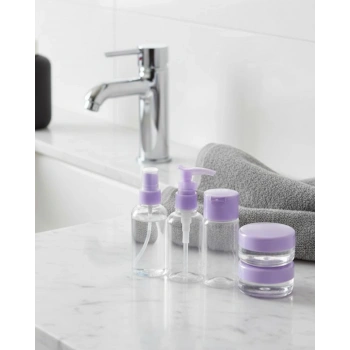 5 Parça Seyahat Banyo Seti 30 Ml Şeffaf Taşınabilir Şişe Seti