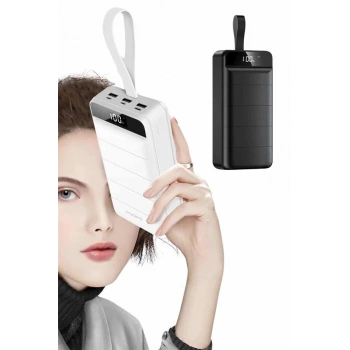 50.000 Mah Powerbank Turbo Hızlı Led Göstergeli Android İos Uyumlu Taşınabilir Askılı