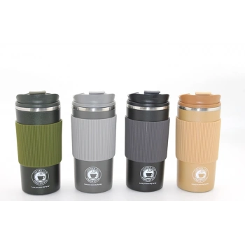 500ml Paslanmaz Çelik Termos Mug - Sızdırmaz Kapaklı Çift Katmanlı Termos Alk3133