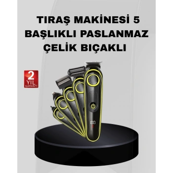 5’i 1 Arada Şarjlı Erkek Bakım Seti Led Göstergeli Ve Suya Dayanıklı