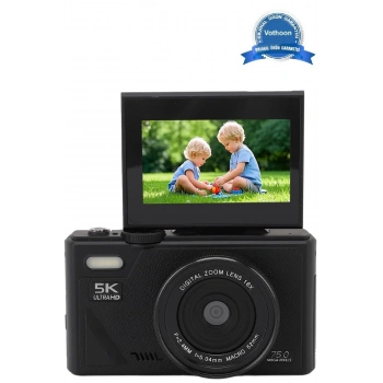 5k 75mp Hd Dijital Kamera 18x Dijital Zoom, Flaşlı,3.0 İnç Ekranlı Fotoğraf Makinesi