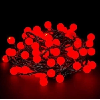 5m 28 Led Kırmızı Işık Siyah Kablo Fişli Eklemeli Mz-18-18