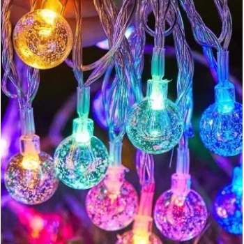 5m 28 Led Kristal Top Gün Işığı Şeffaf Kablo Fişli Eklemeli Mz-18-15