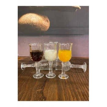 6lı Larin Kahve Yanı Su Bardağı Şeffaf Renk-70682 (599)