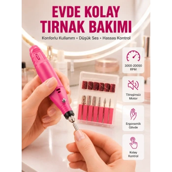 6 Uçlu Elektrikli Manikür Pedikür Seti Yeni Nesil