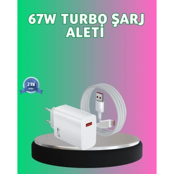 67 Watt Güçlü Turbo Şarj Aleti Samsung Note 10 Note 20 Uyumlu