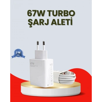 67 Watt Ultra Hızlı Şarj Adaptörü  Redmi 9 10 12c Uyumlu