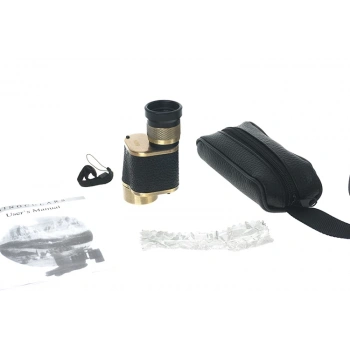 6x24  Baıgısh, Askeri Tarzi Pirinç Ve Deri Kaplamalı, Deri Çantalı Monocular Dürbün Sarı