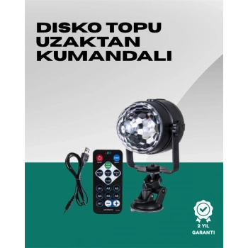 7 Farklı Aydınlatma Modu Ve Ses Sensörlü Disko Topu Lambası