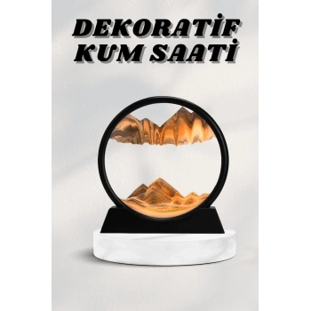 7 Inç Mavi Orta Boy Dekoratif Yuvarlak Şık Kum Tablosu Modern Dekoratif Süs