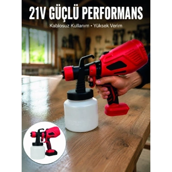 800 Ml Geniş Hazne İle Kesintisiz Boya Uygulaması