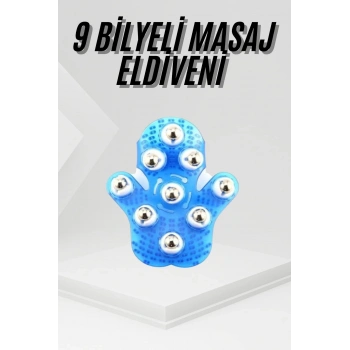 9 Bilyeli Masaj Eldiveni Tüm Vücut Masajına Uygun Kafa Masaj Aleti