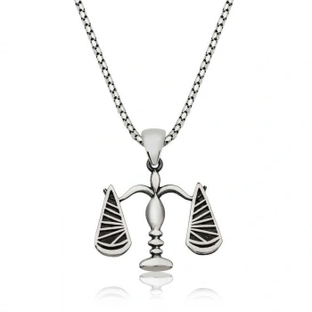 925 Ayar Gümüş Adalet Terazisi Kadın Gümüş Kolye T4381 (599599)