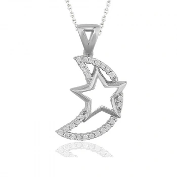 925 Ayar Gümüş Ay Yıldız Kadın Gümüş Kolye Pnd47138276 (599)