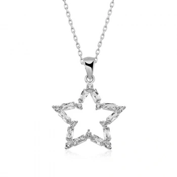 925 Ayar Gümüş Baget Taşlı Yıldız Kolye T5153 (599599)