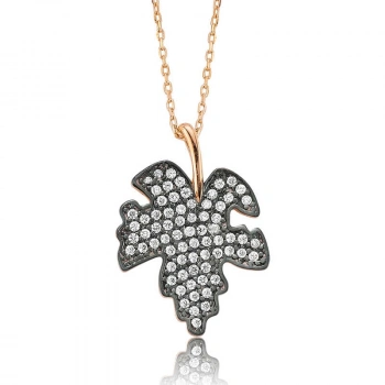 925 Ayar Gümüş Çınar Yaprağı Kadın Gümüş Kolye Br0460271 (599)