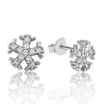 925 Ayar Gümüş Kar Tanesi Çivili Küpe Ea1160095 (599)