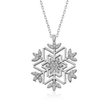 925 Ayar Gümüş Kar Tanesi Kadın Gümüş Kolye T5151 (599)
