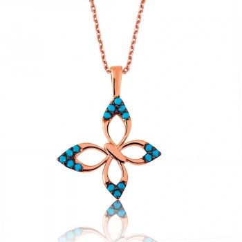 925 Ayar Gümüş Mavi Kelebek Kadın Gümüş Kolye PT2610501 (599599)