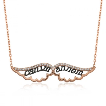 925 Ayar Gümüş Melek Canım Annem Kadın Gümüş Kolye Pt2610718 (599)