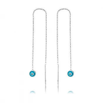 925 Ayar Gümüş Nazar Zincirli Küpe Ea1160040 (599)