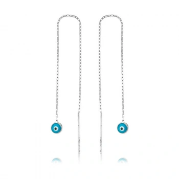 925 Ayar Gümüş Nazar Zincirli Küpe EA1160040 (599599)