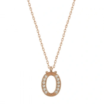 925 Ayar Gümüş Rose Ö Harfi Kadın Gümüş Kolye T6740 (599599)