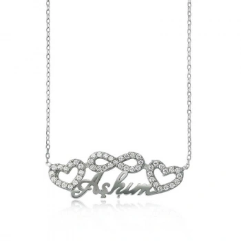 925 Ayar Gümüş Sonsuzluk Kalpli Aşkım Kadın Gümüş Kolye Pt0460046 (599)