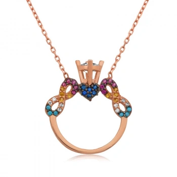 925 Ayar Gümüş Tek Taş Sonsuz Aşk Kadın Gümüş Kolye Pt2610883 (599)