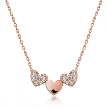 925 Ayar Gümüş Üç Kalp Kadın Gümüş Kolye T4668 (599)