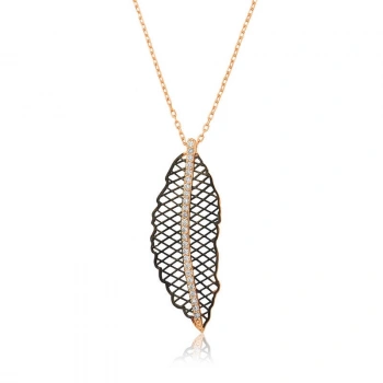 925 Ayar Gümüş Yaprak Kadın Gümüş Kolye T4548 (599)