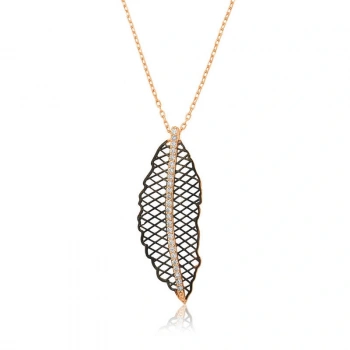 925 Ayar Gümüş Yaprak Kadın Gümüş Kolye T4548 (599599)