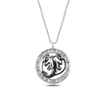 ​925 Ayar Gümüş Yengeç Burcu Kolye T4989 (599)