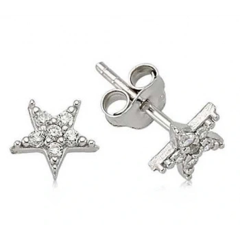 925 Ayar Gümüş Yıldız Çivili Küpe EA0490007 (599599)