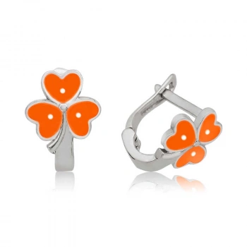 925 Ayar Gümüş Yonca Çocuk Küpesi T4131 (599)