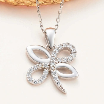 925 Ayar Gümüş Yusufçuk Kadın Kolye T7958 (599)