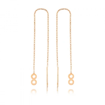 925 Ayar Gümüş Zincirli Sonsuzluk Küpe Ea1160055 (599)