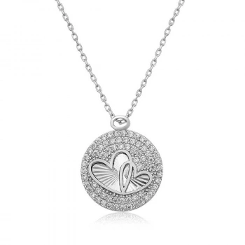 925 Ayar Gümüş Zirkon Taşlı İki Kalp Kadın Gümüş Kolye T4521 (599)