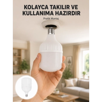 Acil Durumlara Uygun Şarjlı Torch Led Ampul 30 Watt Yeni Nesil