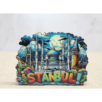Ahşap İstanbul Temalı Magnet - Model 2