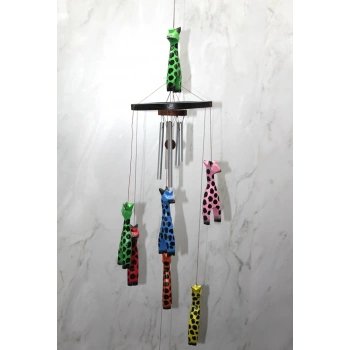 Ahşap Zürafali Rüzgar Çani Sayang:3