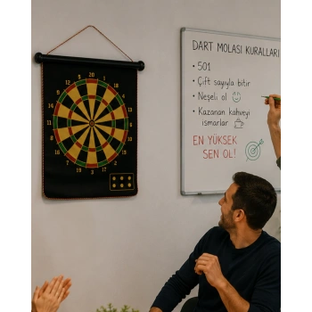 Aile Ve Arkadaş Oyunları İçin Manyetik Dart Tahtası 6 Ok Dahil
