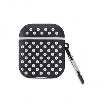 Airpods 2 (2.nesil) Spor Delikli Kılıf - Siyah-beyaz