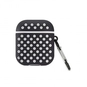 Airpods 2 (2.nesil) Spor Delikli Kılıf - Siyah-beyaz
