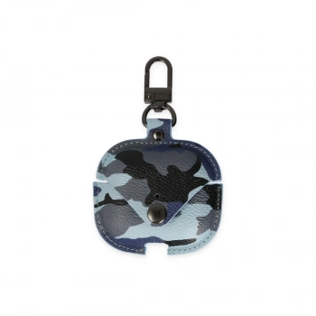 Airpods Pro 2 (2.nesil) Çanta Kamuflaj Deri Kılıf - Mavi