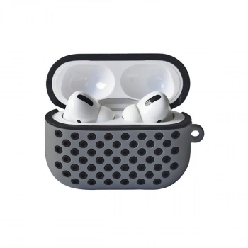Airpods Pro 2 (2.nesil) Spor Delikli Kılıf - Gri-siyah